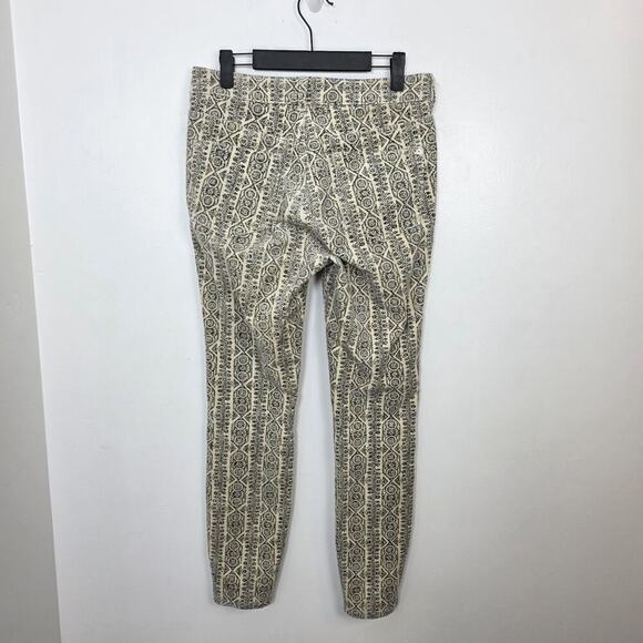 Pilcro Cream Black Corduroy High Rise Button Fly Cropped Skinny Pants Size 28 - Picture 4 of 12